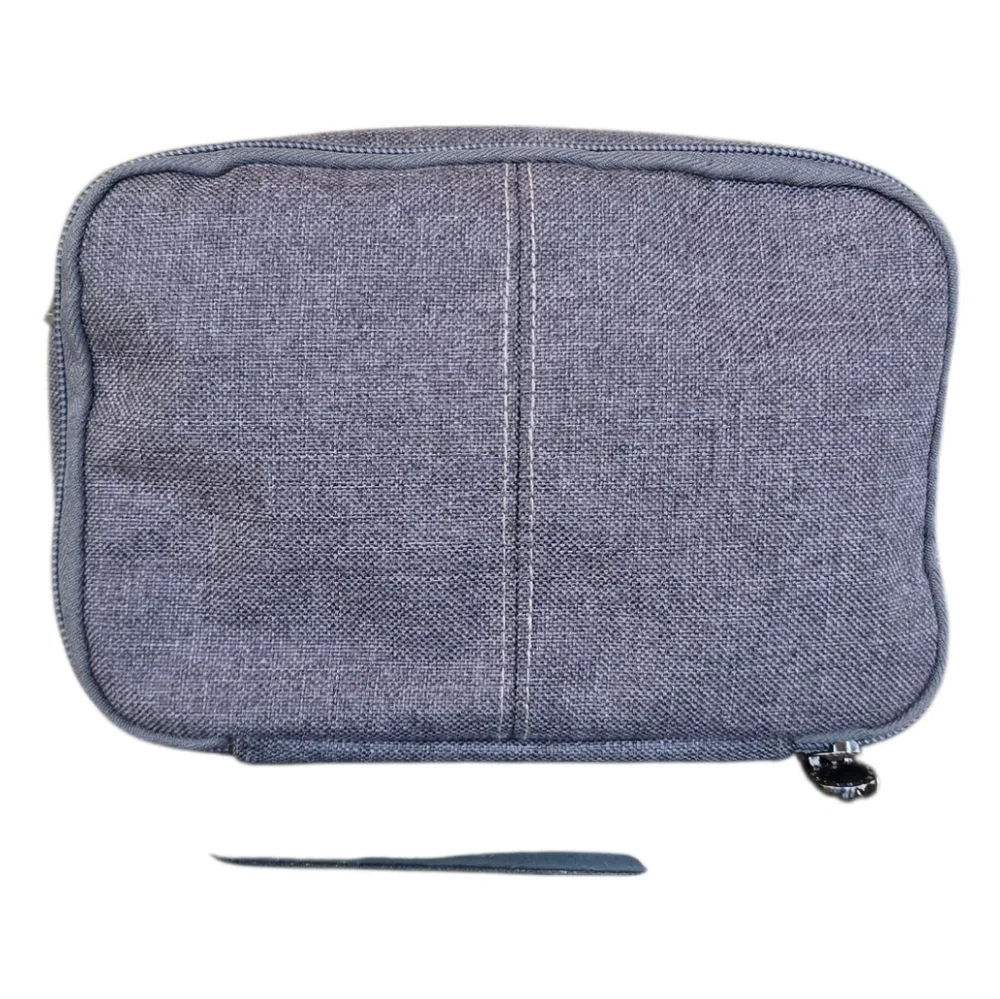Bvlgari Parfums Set Of 2 Gray Canvas Zip Cosmetic Toiletry Cases